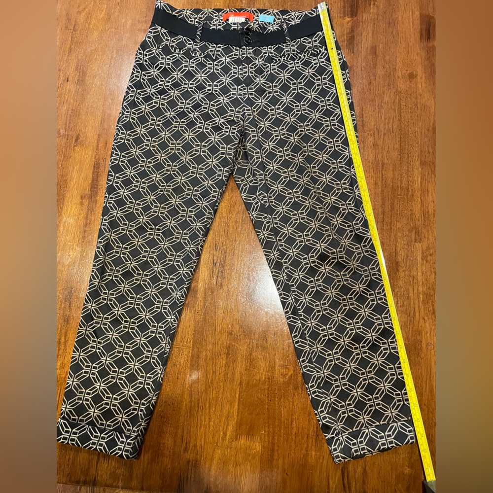 Cartonnier by Anthropologie Black and Cream Geometric Charlie Pants Size 4